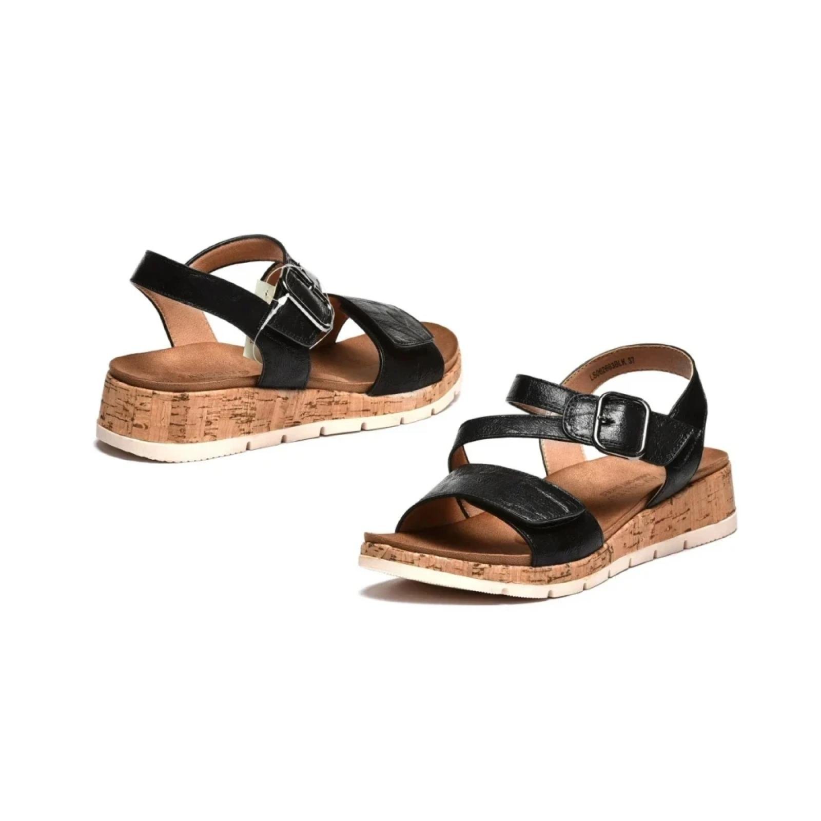 Ženske sandale komfort-LS062663-BLK