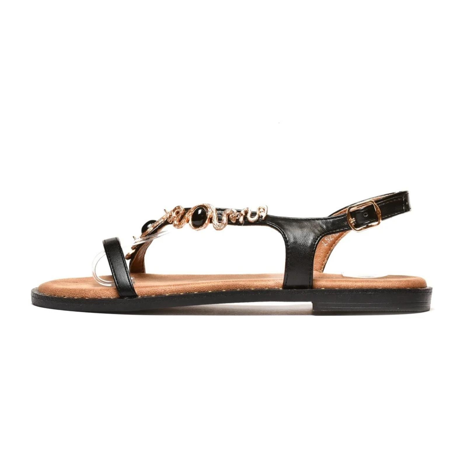 Ženske sandale ravne LS212615-BLK