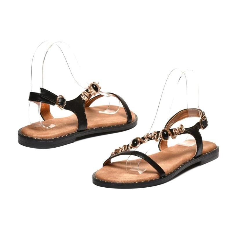 Ženske sandale ravne LS212615-BLK