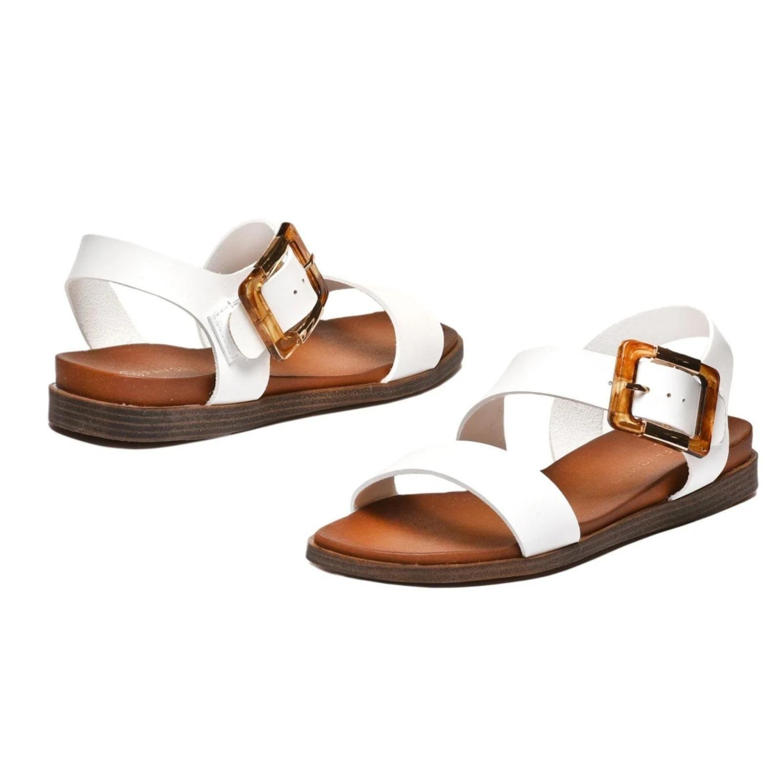 Ženske sandale ravne LS322625-WHT