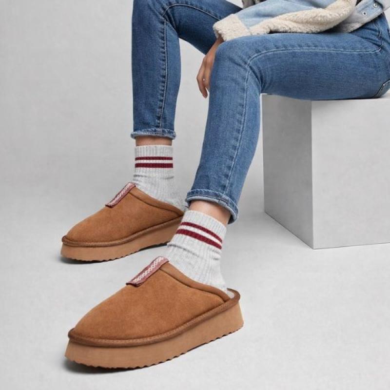 Ženske zimske papuče sa krznom LP502541-CAMEL