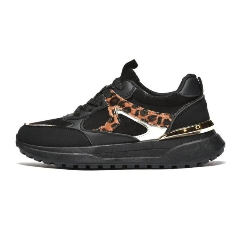 ŽENSKE PATIKE SA ANIMAL DEZENOM I METALIK DETALJIMA-L182683-BLK