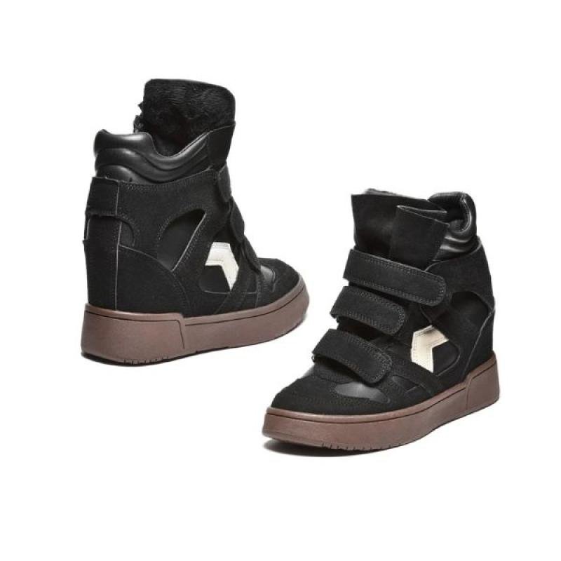 ŽENSKE PATIKE SA SKRIVENOM PETOM I DEKORATIVNIM DETALJIMA (L182687-BLK)