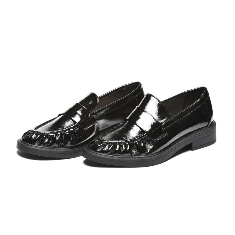 Ženske lakovane mokasine - L042602-BLK