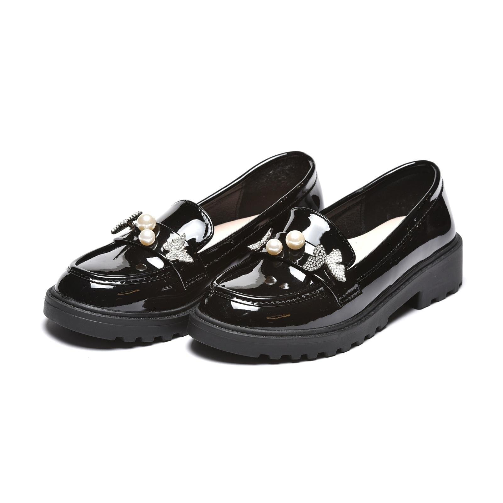 Dječije lakovane cipele sa leptirićima (C252653-BLK)