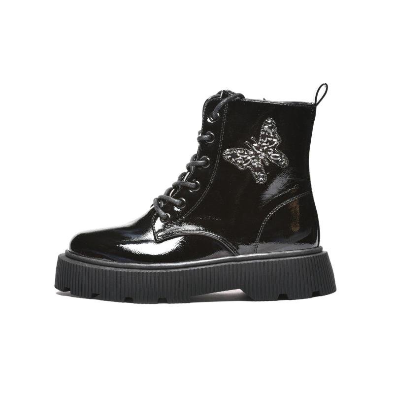 Dječije lakovane čizme sa leptirom - CH252662-BLK