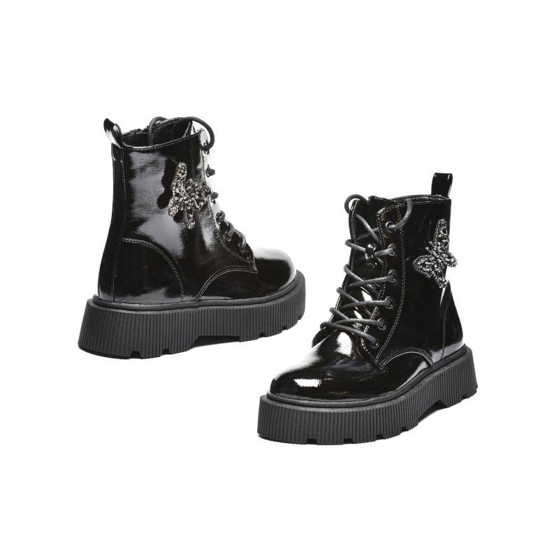 Dječije lakovane čizme sa leptirom - CH252662-BLK