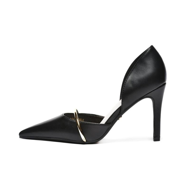 Ženske salonke sa zlatnim detaljem - L242675-BLK