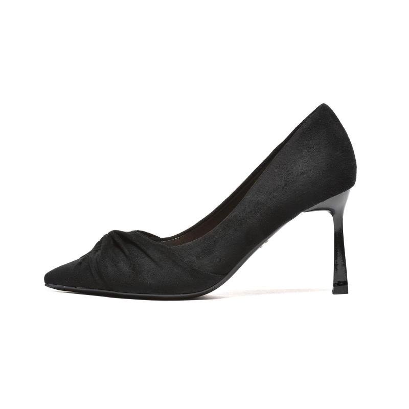 Ženske salonke sa efektnim naborima - L242669-BLK