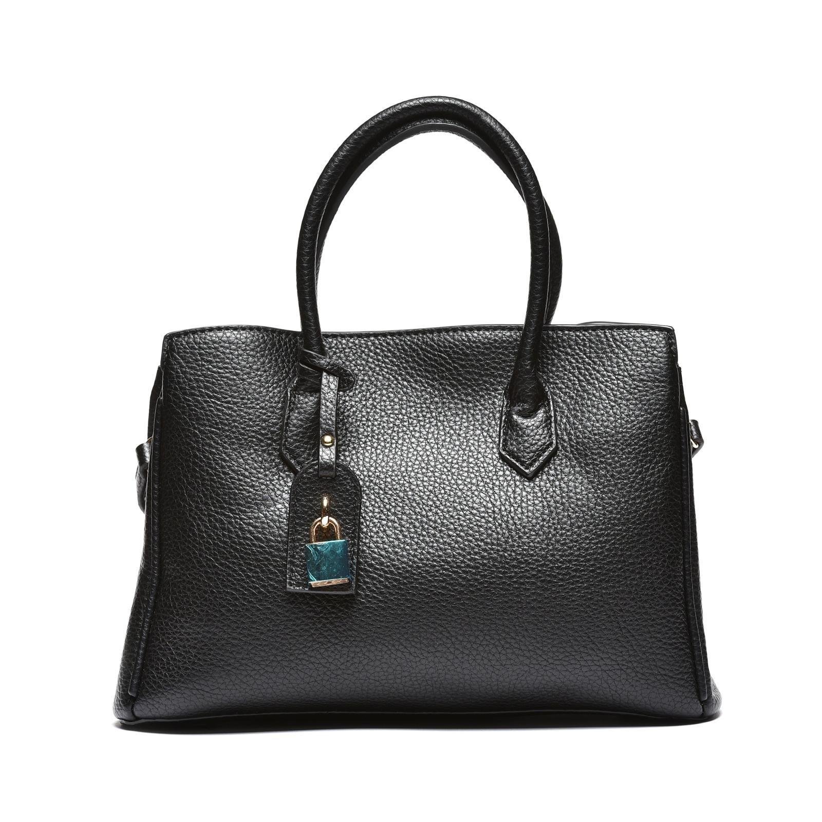 Ženska elegantna torba sa ukrasnim privjeskom - T012670-BLK