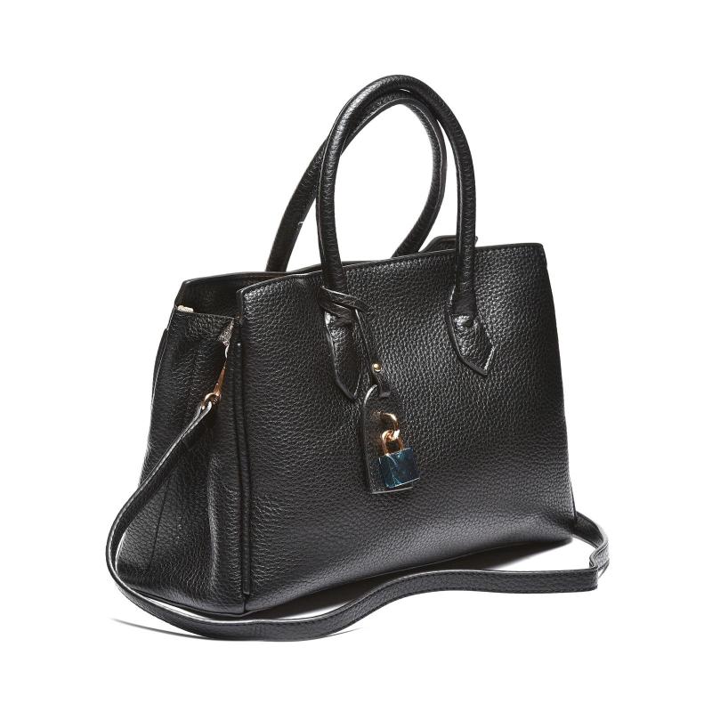 Ženska elegantna torba sa ukrasnim privjeskom - T012670-BLK