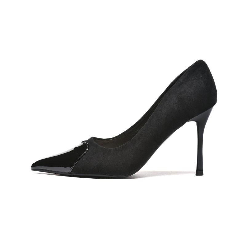 Ženske salonke sa lakovanim detaljem - L242680-BLK