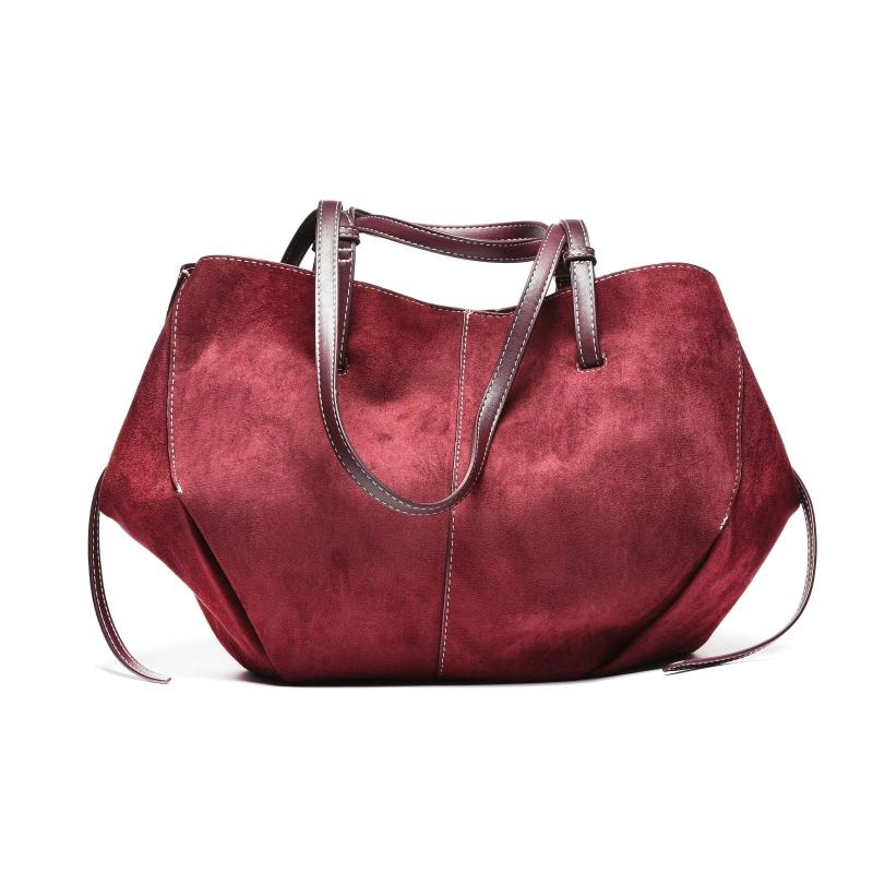 Ženska velur torba sa dodatnom torbicom - T012631-BUR