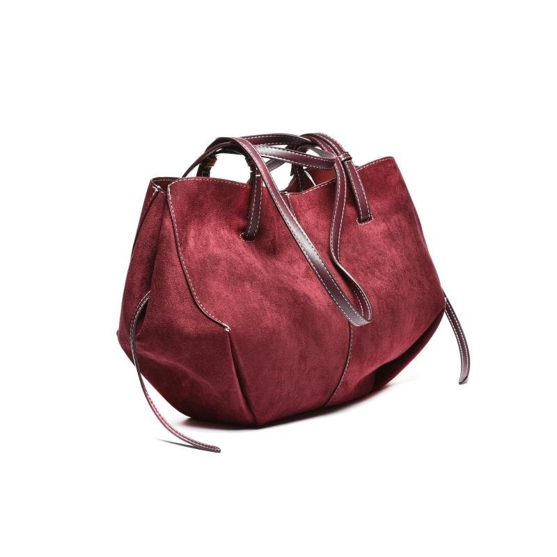 Ženska velur torba sa dodatnom torbicom - T012631-BUR