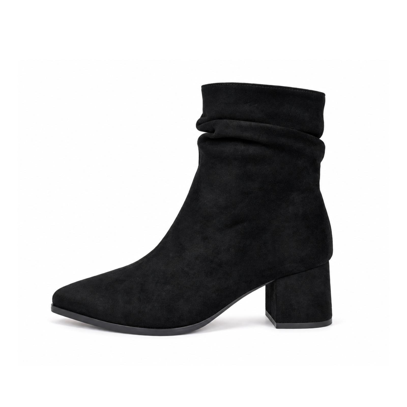 Ženske čizme sa debelom štiklom - LH352626-BLK
