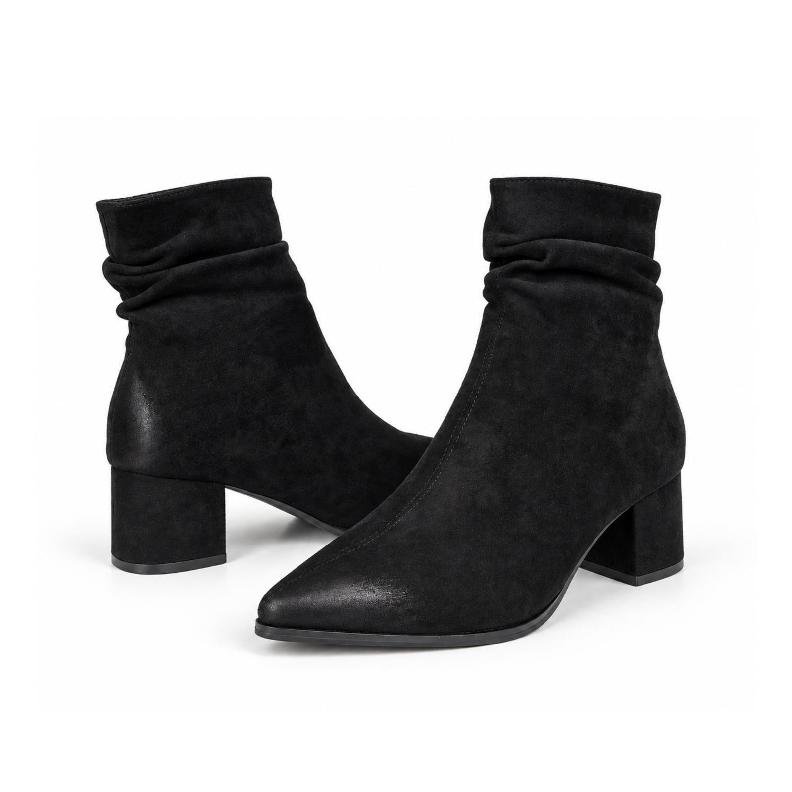 Ženske čizme sa debelom štiklom - LH352626-BLK