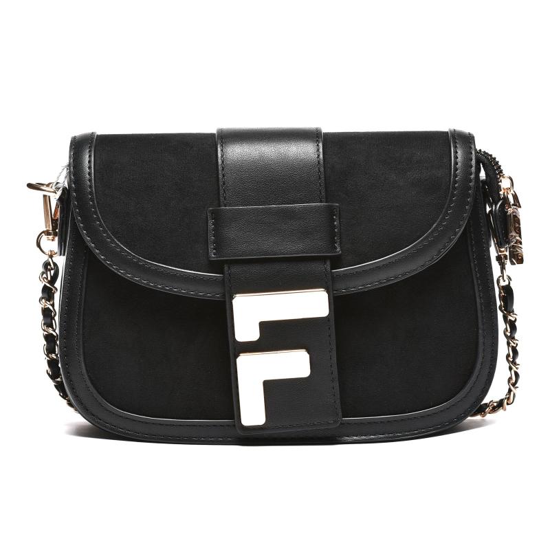 Torba sa preklopom i efektnom zlatnom kopčom - T012695-BLK
