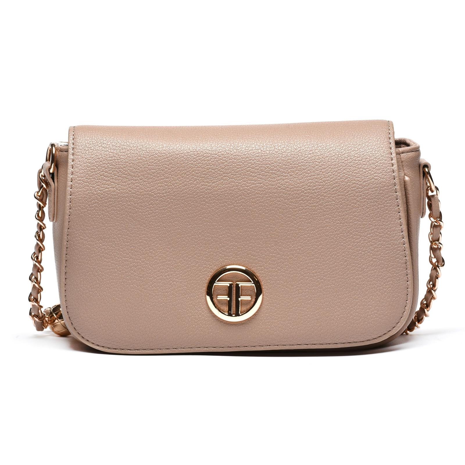 Elegantna torbica sa preklopom i lancem - T012696-BEI