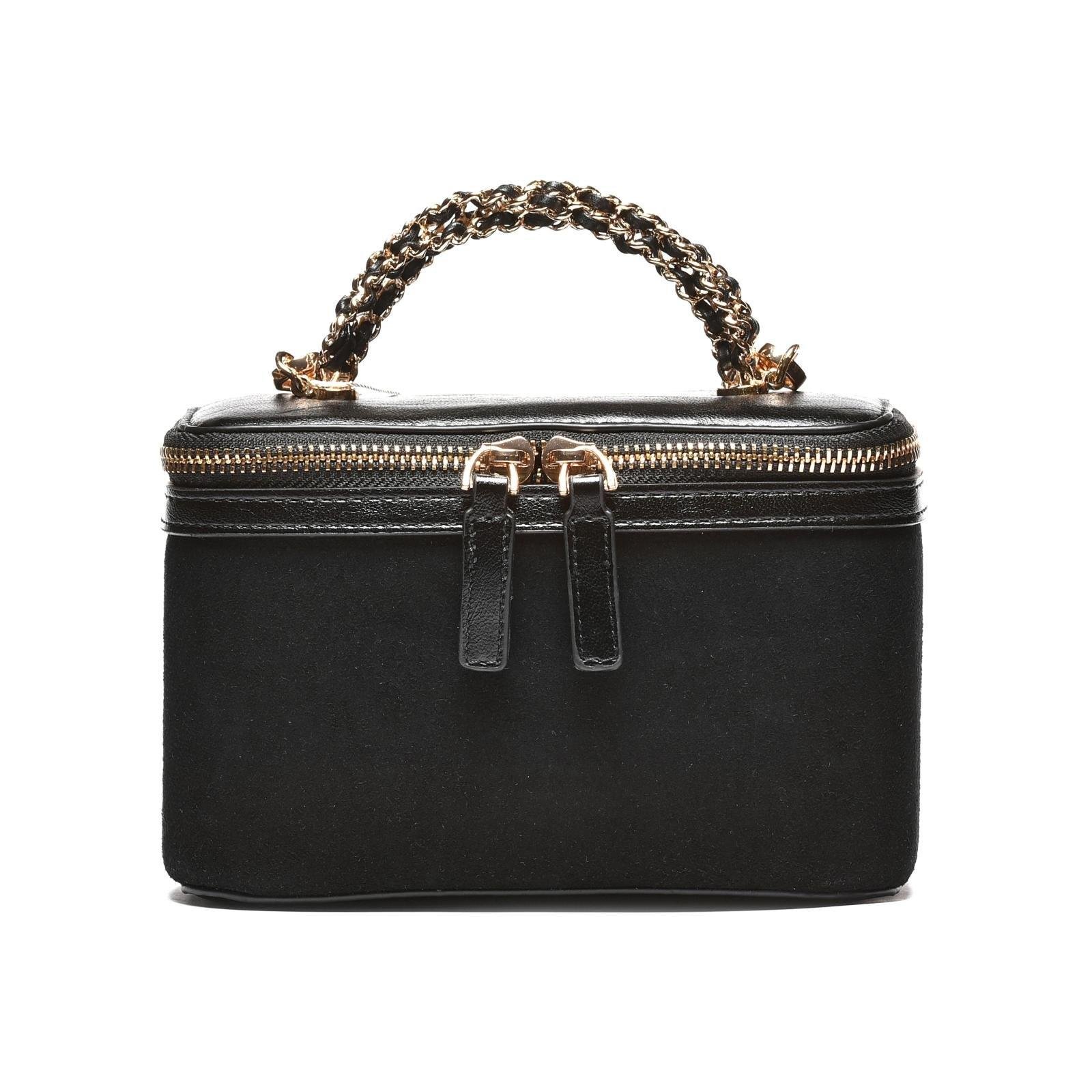 Torbica čvrste forme kombinovane teksture -T012681-BLK