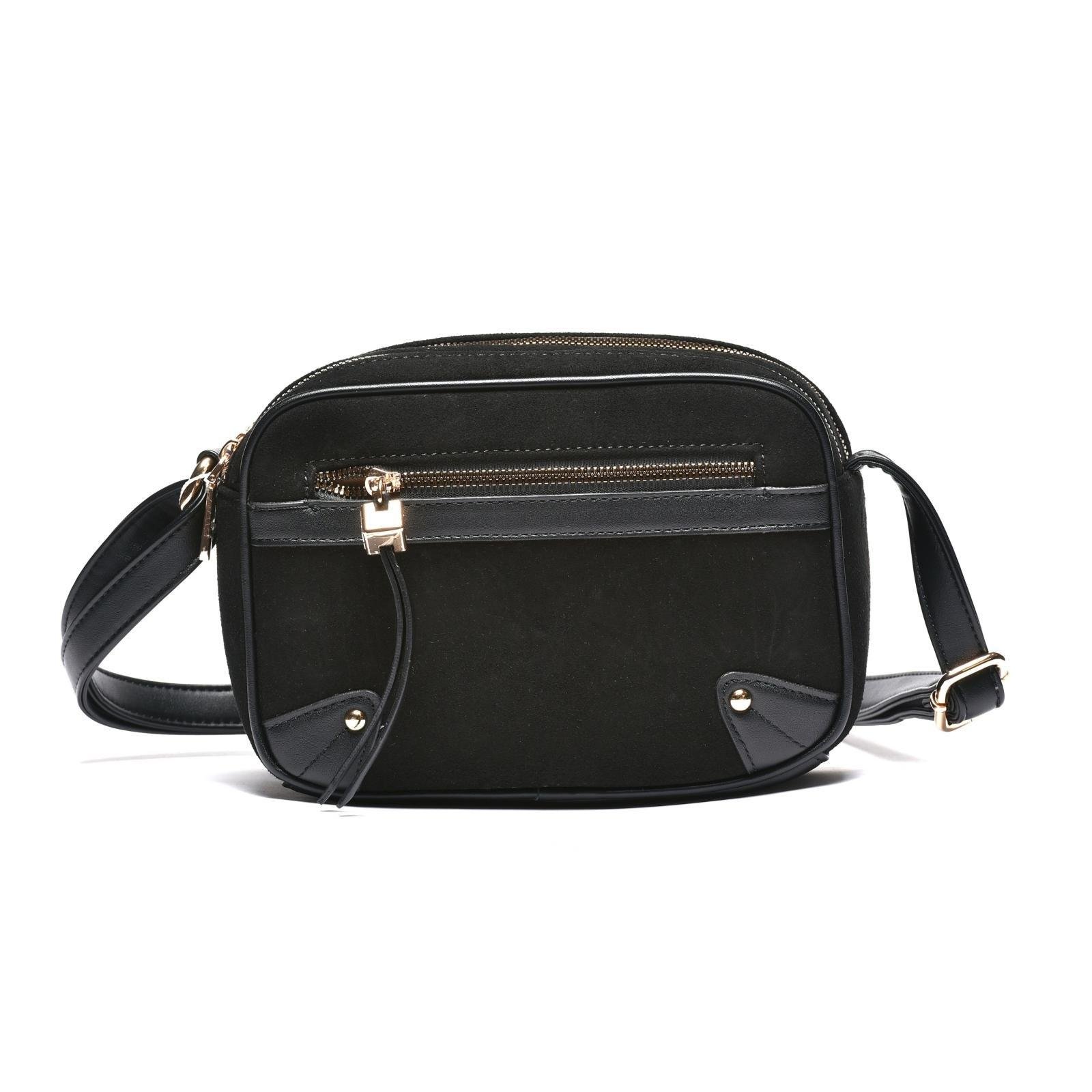 Torbica za rame sa ukrasnim metalnim detaljima - T012682-BLK