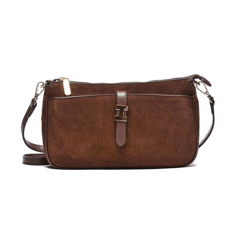 Ženska elegantna torbica sa dekorativnom metalnom kopčom - T012683-COF