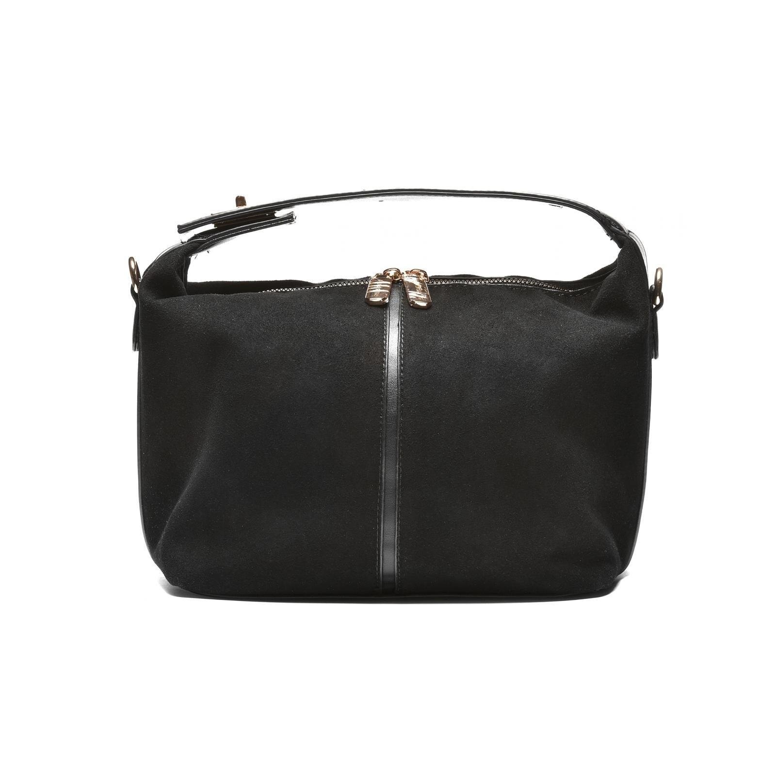 Ženska torba sa ukrasnim kaiševima i priveskom - T012684-BLK