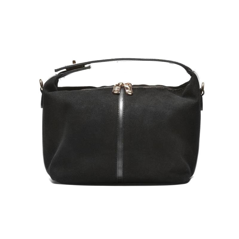 Ženska torba sa ukrasnim kaiševima i priveskom - T012684-BLK