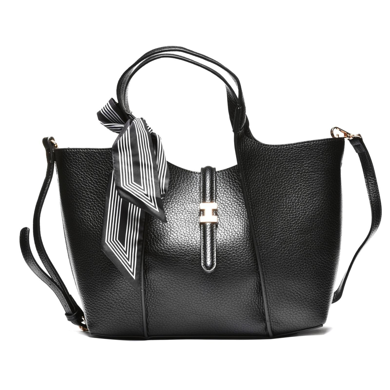 Elegantna torba sa ukrasnom mašnom - T012671-BLK
