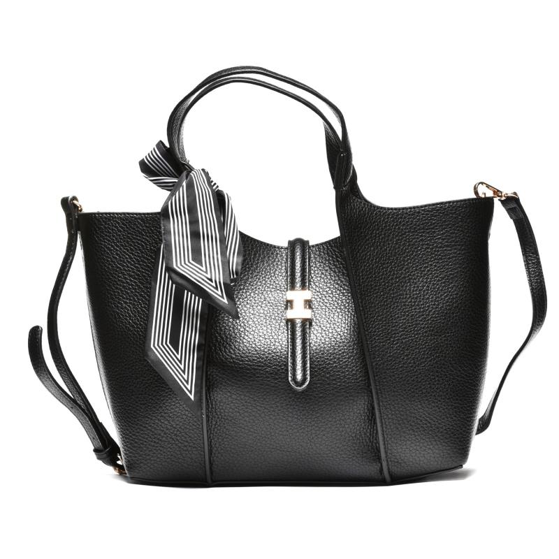 Elegantna torba sa ukrasnom mašnom - T012671-BLK