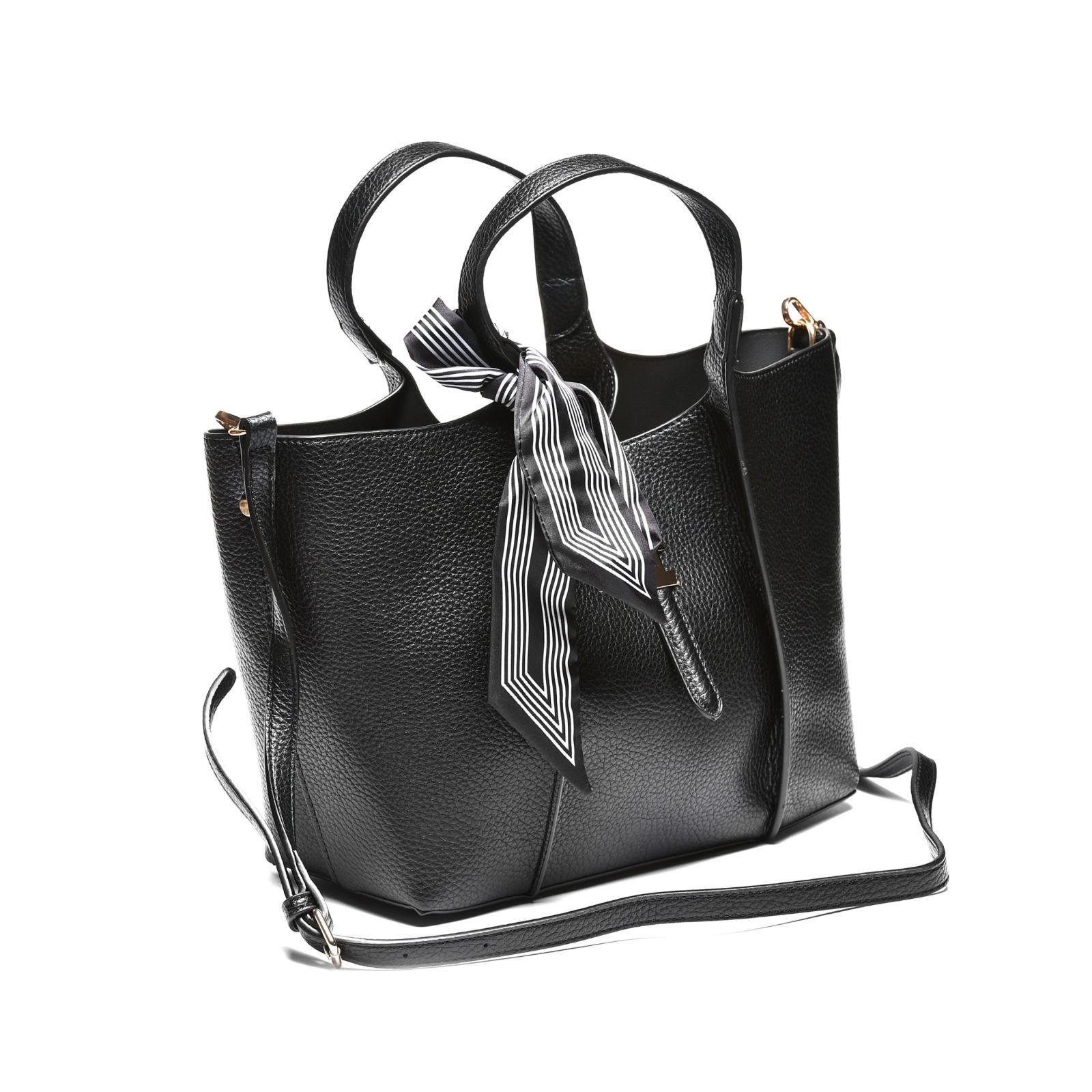 Elegantna torba sa ukrasnom mašnom - T012671-BLK