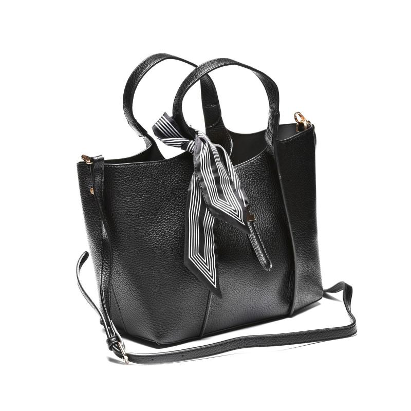 Elegantna torba sa ukrasnom mašnom - T012671-BLK