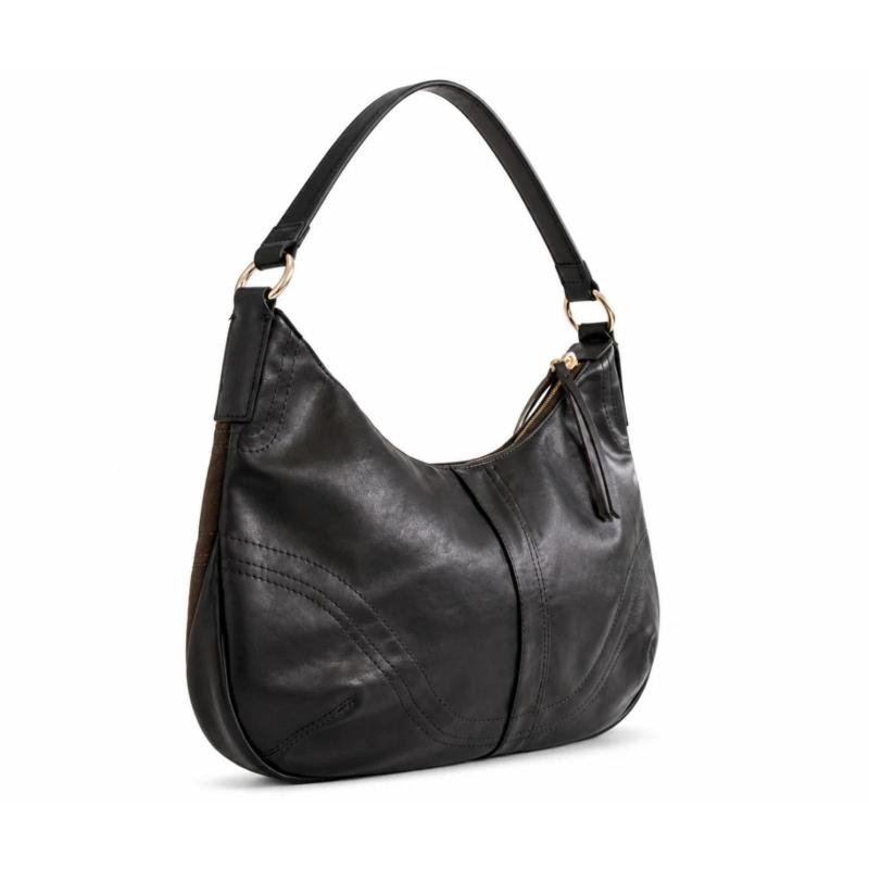 Torba mekane teksture sa priveskom - T012676-BLK