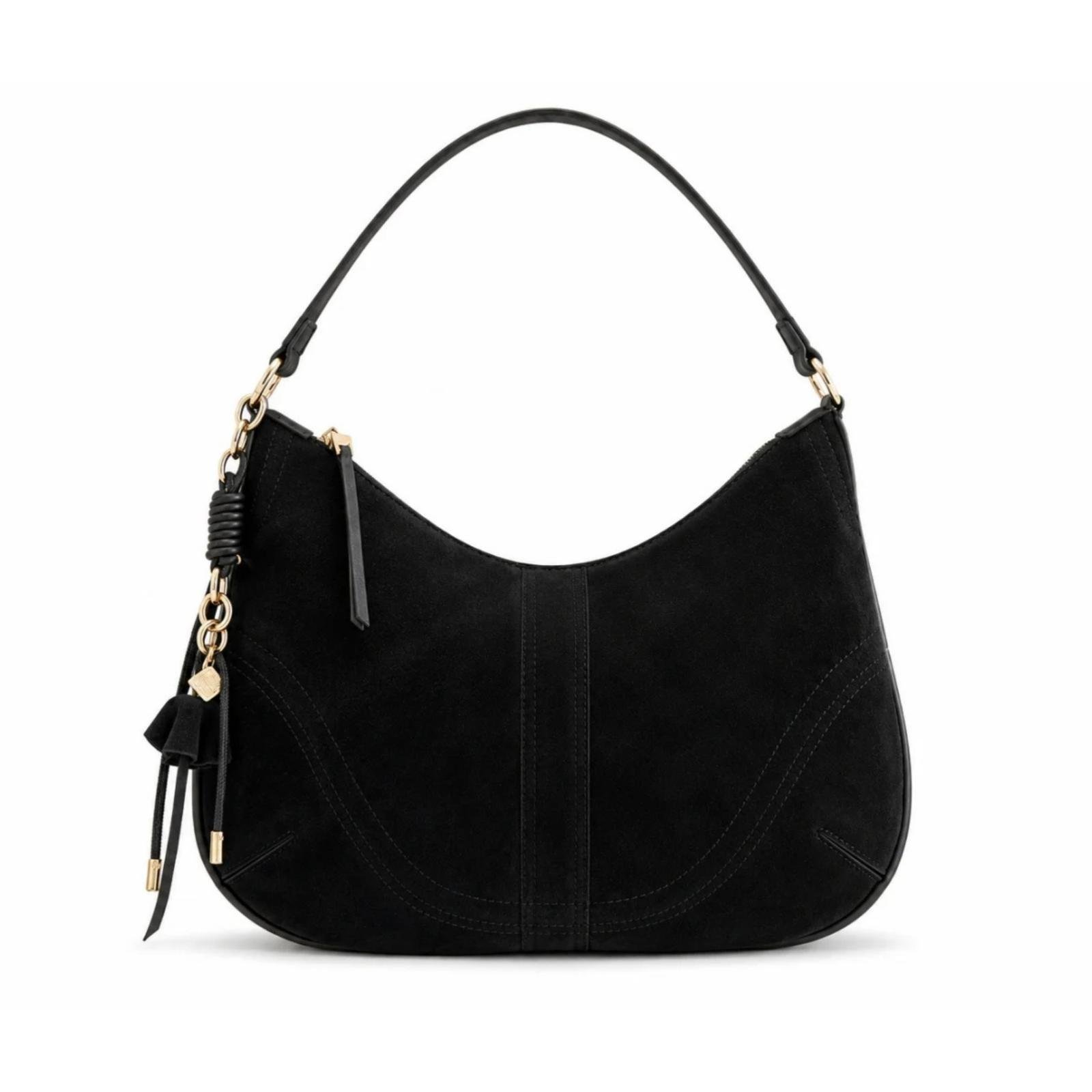 Torba mekane teksture sa priveskom - T012676-BLK