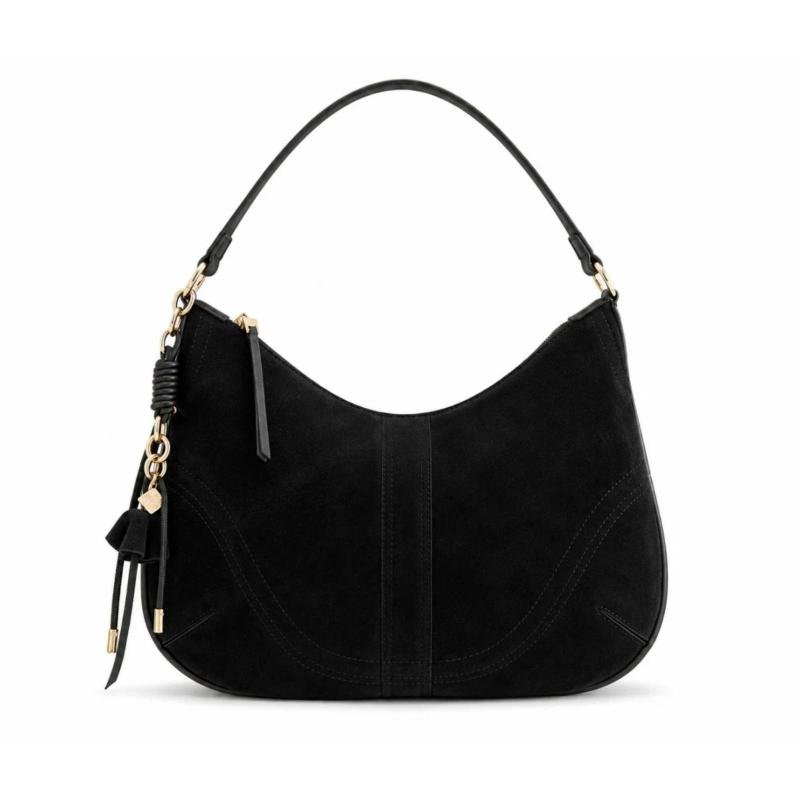 Torba mekane teksture sa priveskom - T012676-BLK