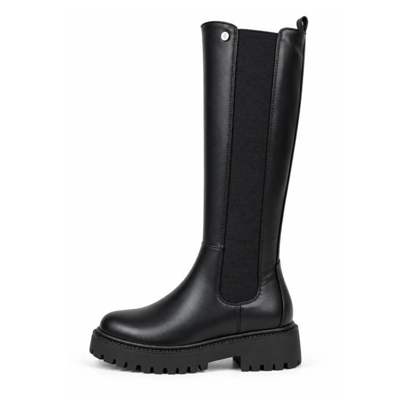 Ženske duge čizme sa masivnom đonom - LX352644-BLK