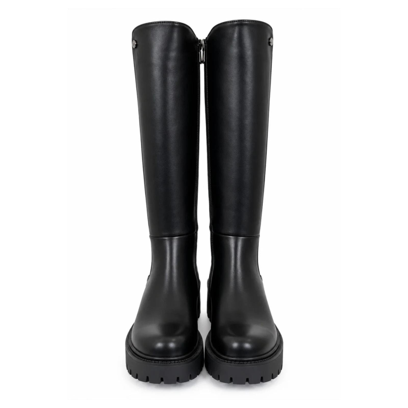 Ženske duge čizme sa masivnom đonom - LX352644-BLK