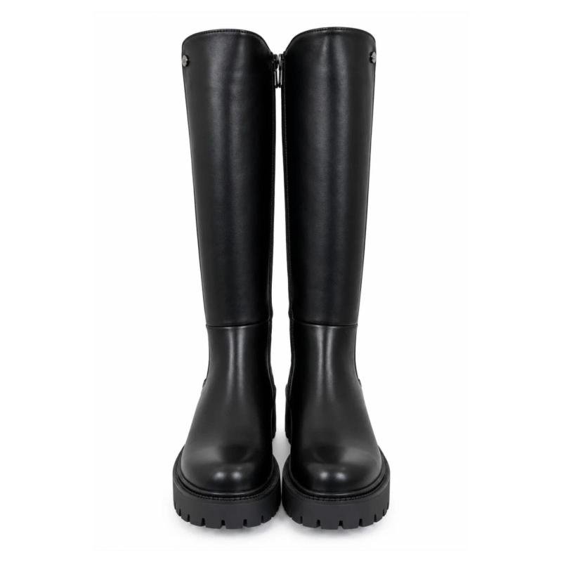 Ženske duge čizme sa masivnom đonom - LX352644-BLK