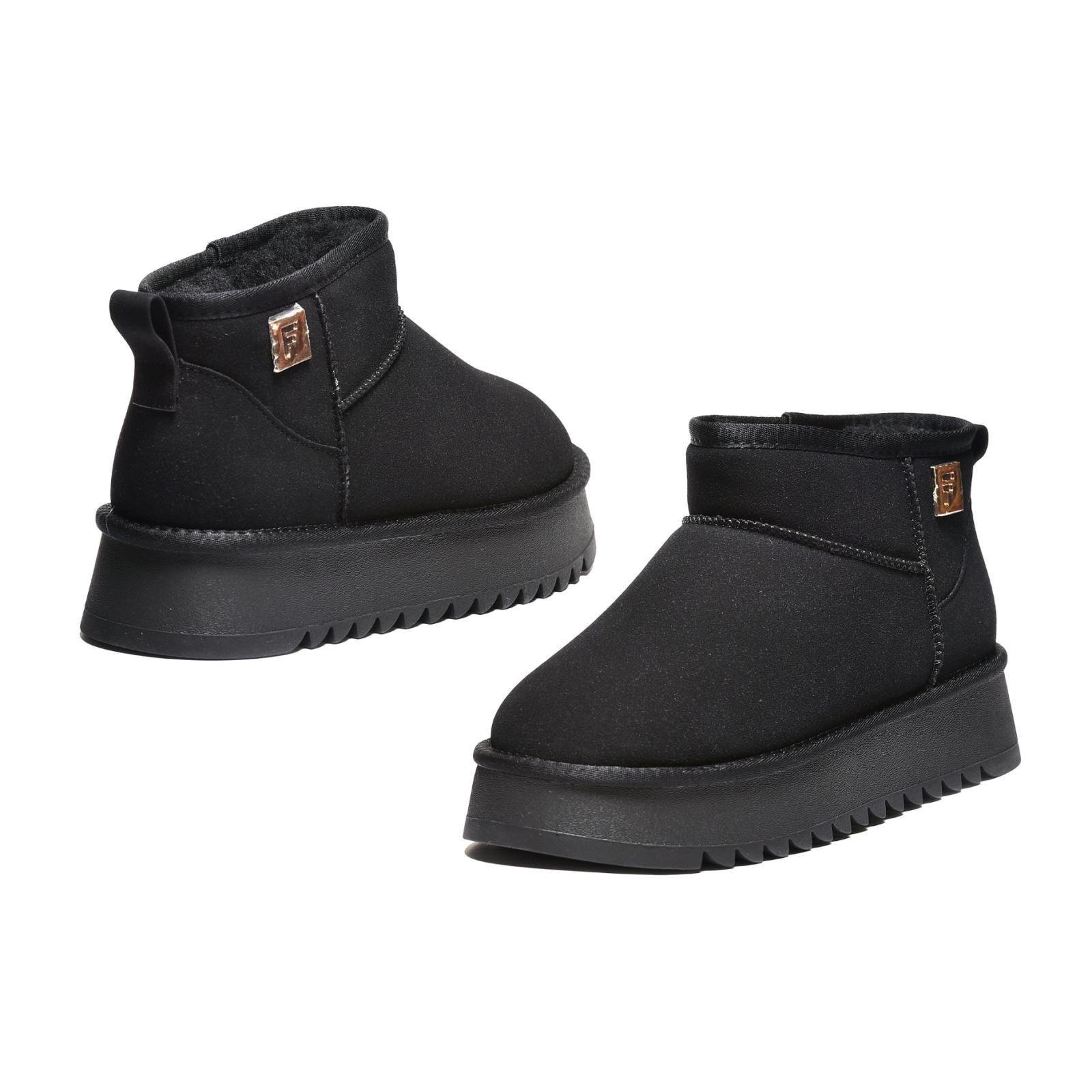 Ženske čizme sa toplom podstavom - LH502632-BLK