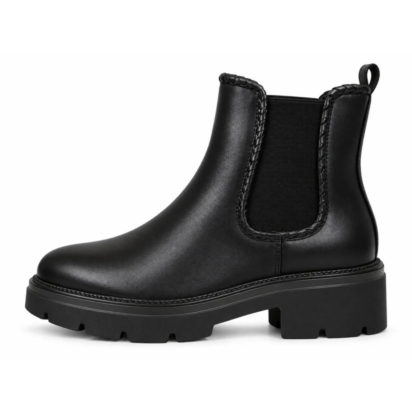 Ženske čizme sa elastičnim detaljima - LH352610-BLK-PU