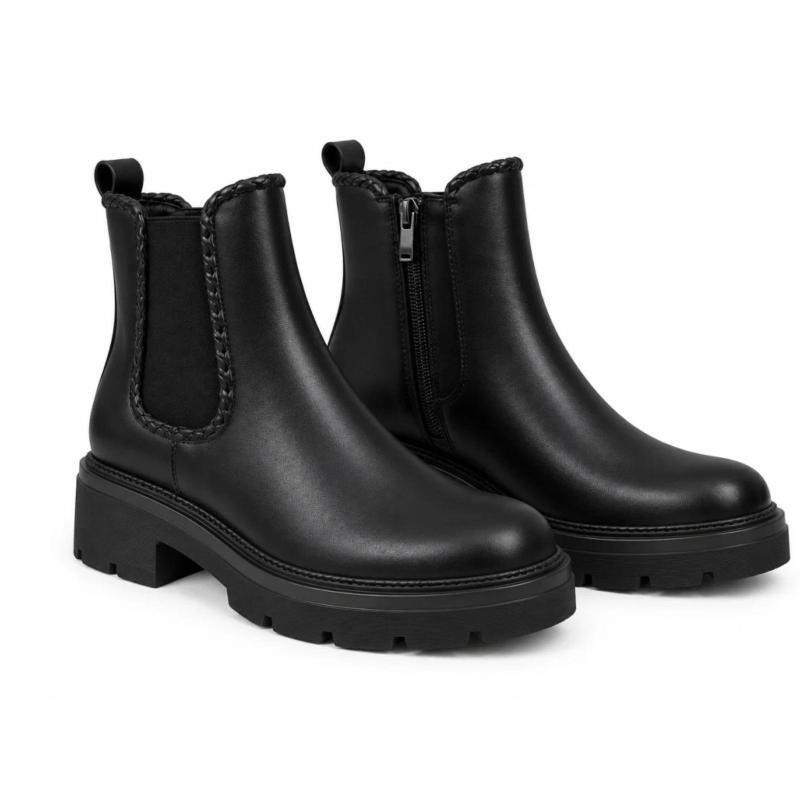 Ženske čizme sa elastičnim detaljima - LH352610-BLK-PU