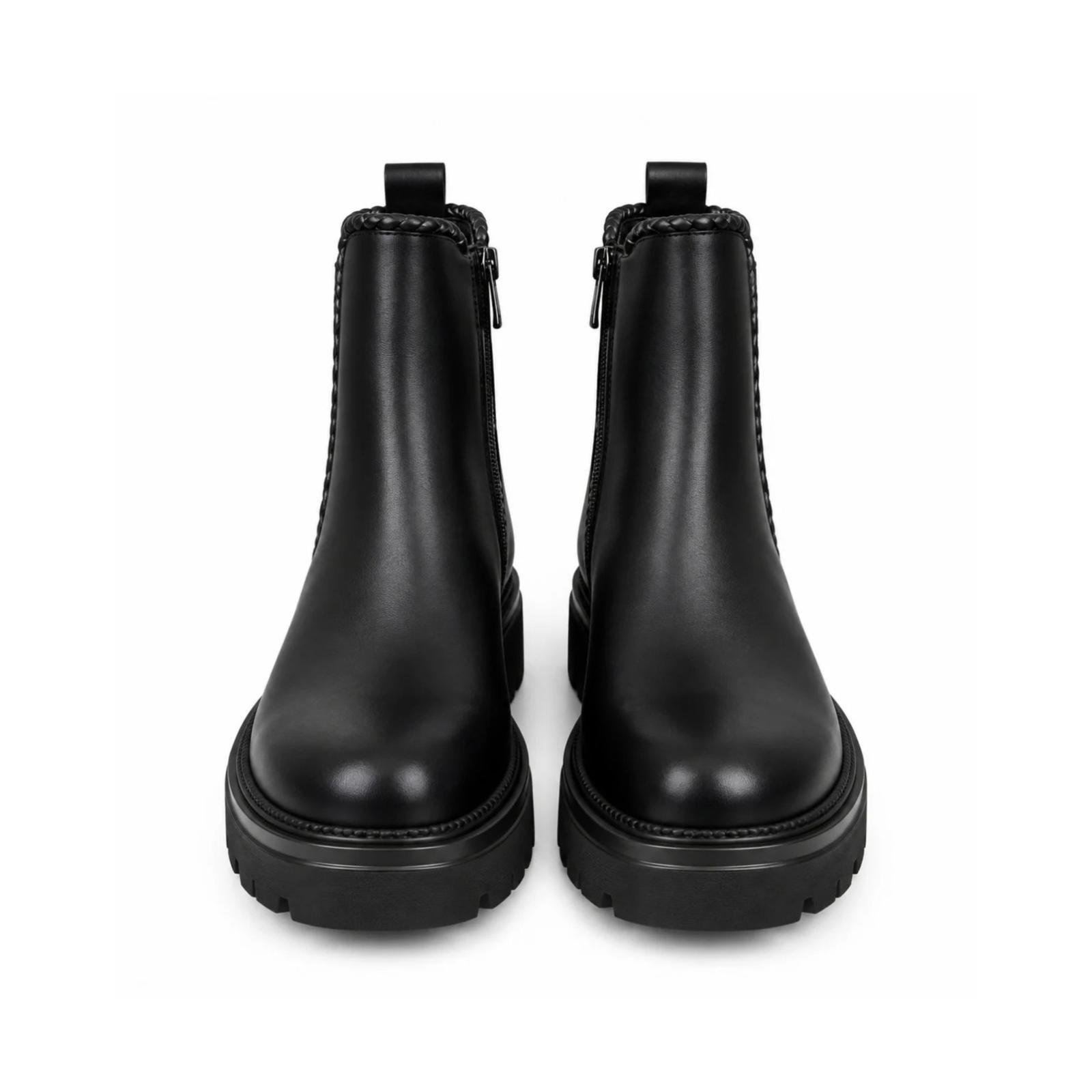 Ženske čizme sa elastičnim detaljima - LH352610-BLK-PU