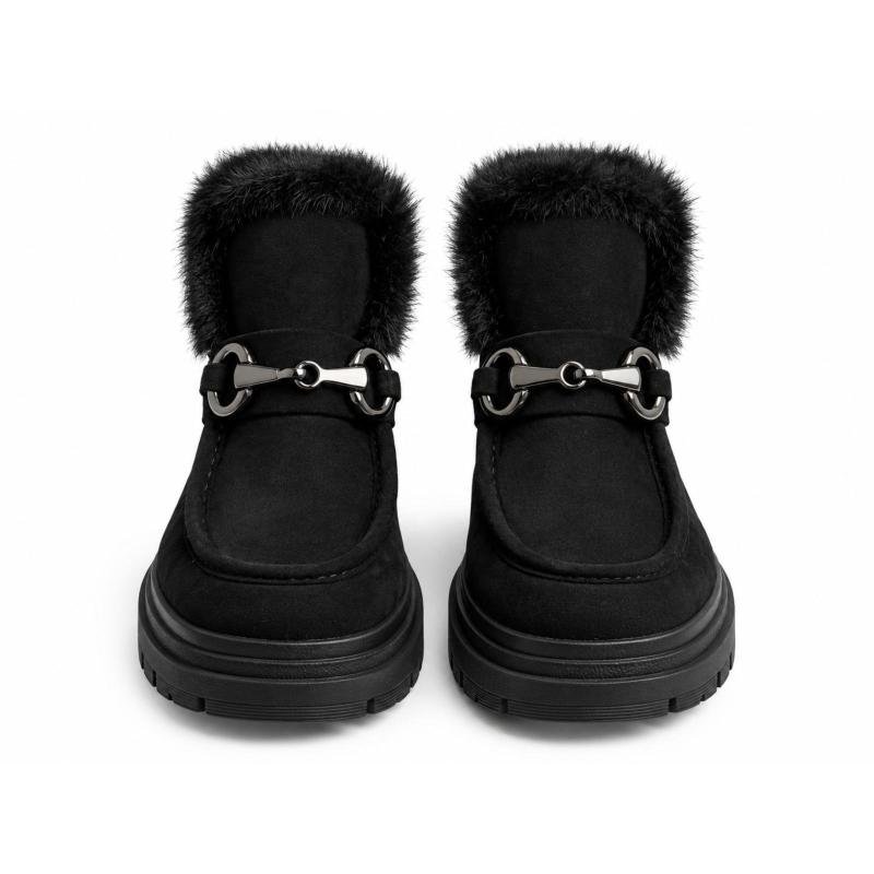Ženske čizme sa krznenom podstavom - LH212676-BLK