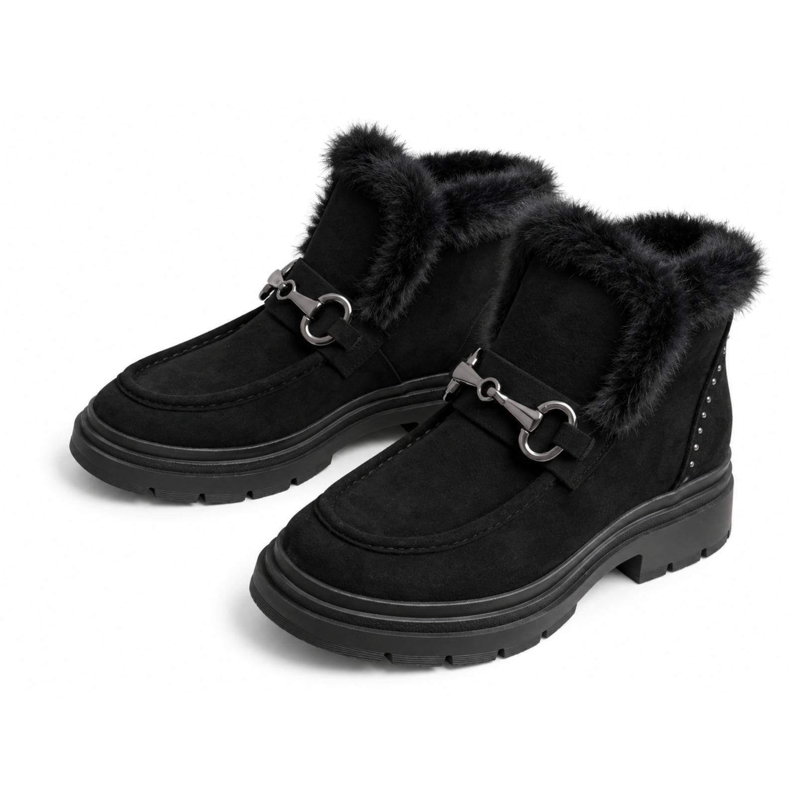 Ženske čizme sa krznenom podstavom - LH212676-BLK