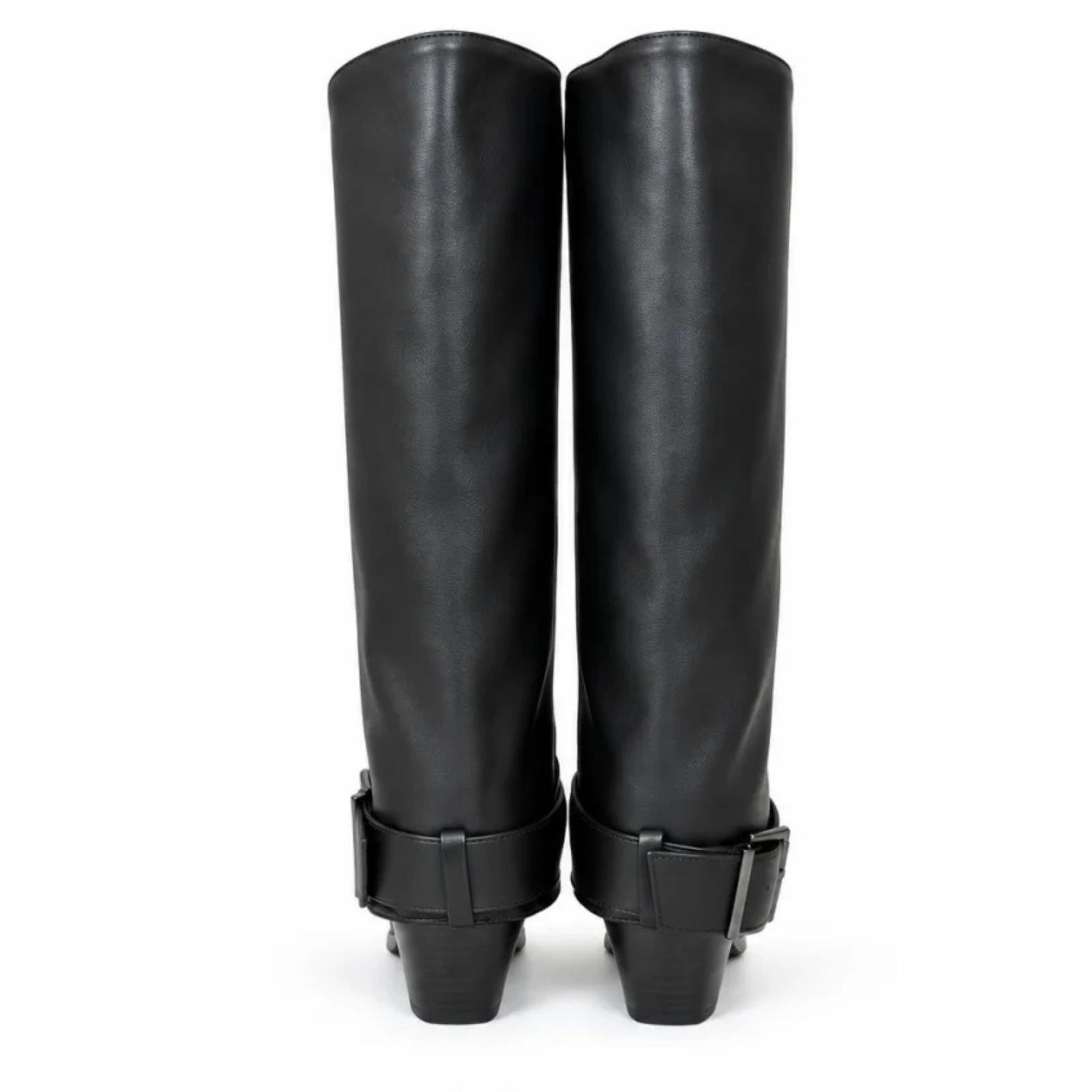 Ženske kaubojke sa štiklom - LX562623-BLK-PU