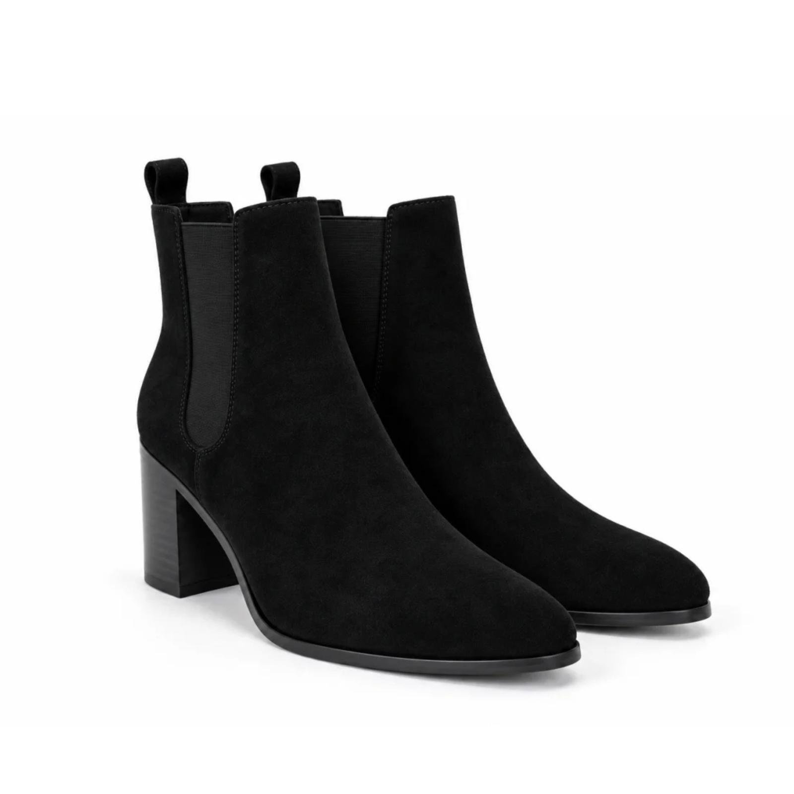 Ženske čizme sa debelom petom - LH622623-BLK