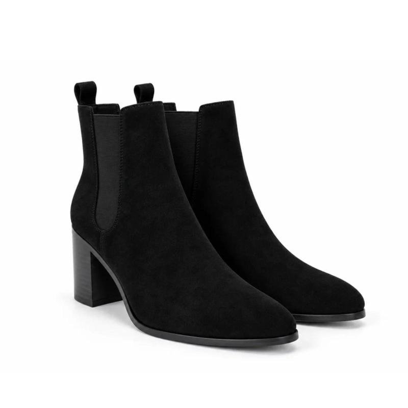 Ženske čizme sa debelom petom - LH622623-BLK