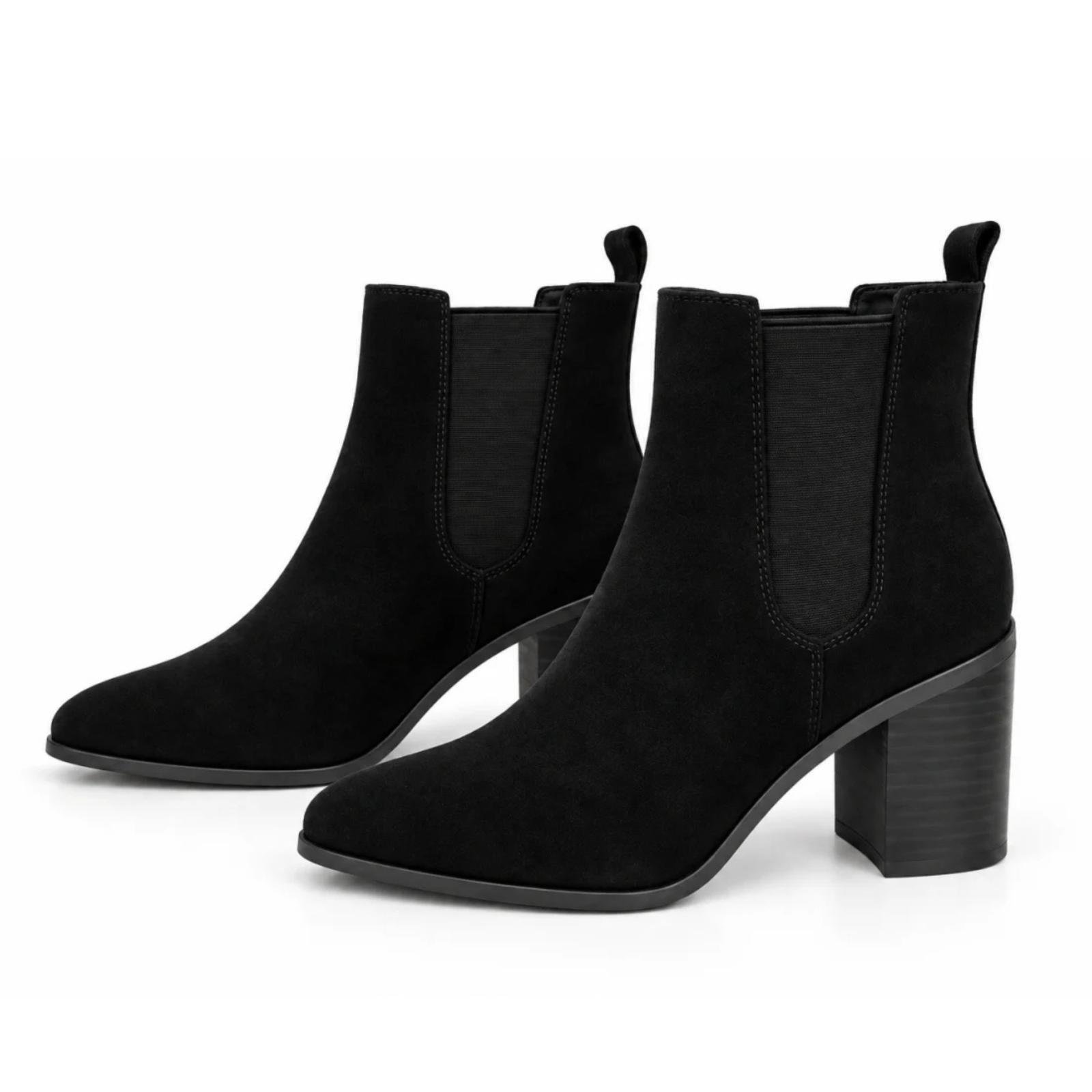 Ženske čizme sa debelom petom - LH622623-BLK