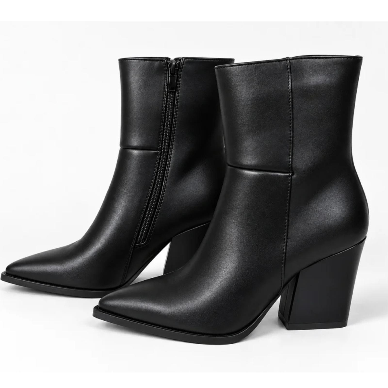 Ženske kaubojke sa špicastim vrhom - LH562604-BLK